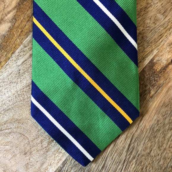 Vtg RALPH LAUREN Tie Diagonal Stripe Silk ITALY Made PREPPY Classic Business - Picture 12 of 14